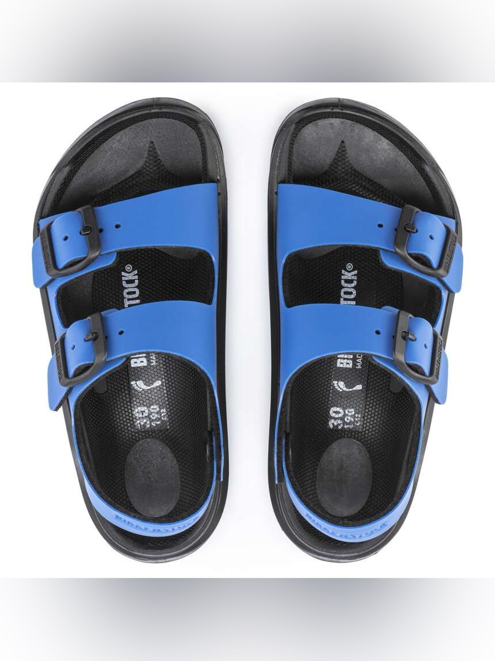New Birkenstock Boy's Mogami Sandles In Ultra Blue & Black Sz 30 190 is C12